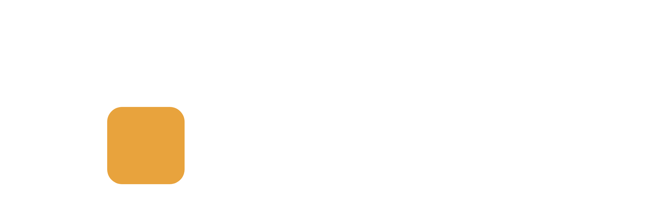 Logo von Caltrix in Weiß für dunkle Hintergründe, das vierte Quadrat in Amber